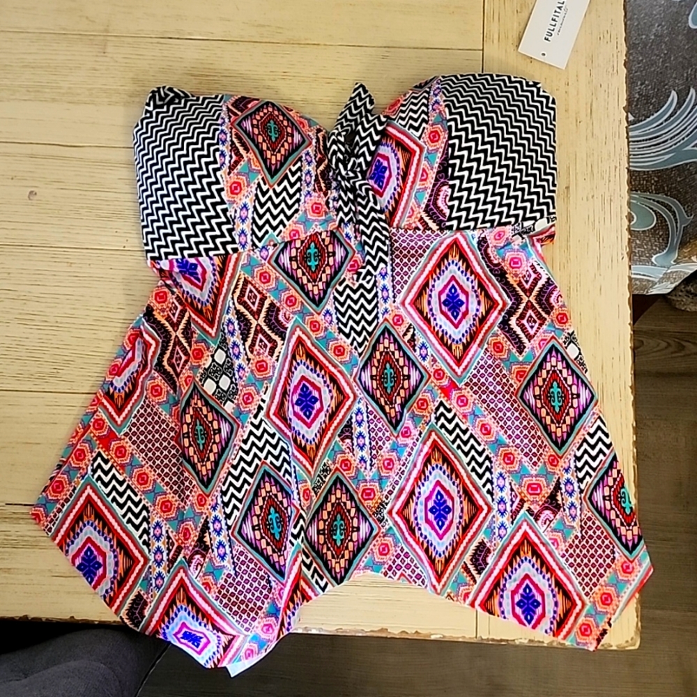 Bathing suit set. Size 14 multi color